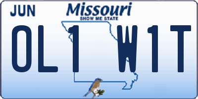 MO license plate OL1W1T