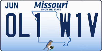 MO license plate OL1W1V