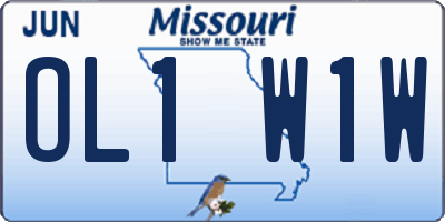 MO license plate OL1W1W