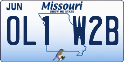 MO license plate OL1W2B