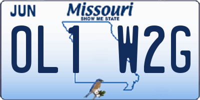 MO license plate OL1W2G