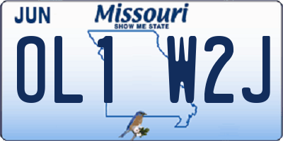 MO license plate OL1W2J
