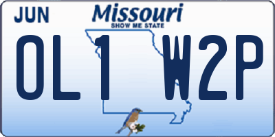 MO license plate OL1W2P