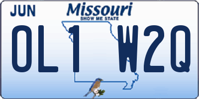 MO license plate OL1W2Q