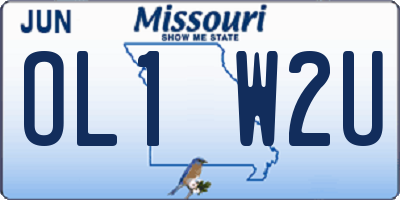 MO license plate OL1W2U
