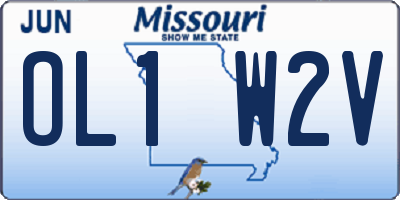 MO license plate OL1W2V