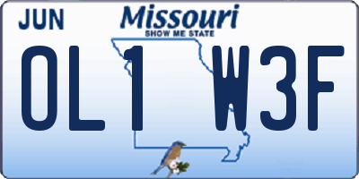 MO license plate OL1W3F