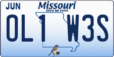 MO license plate OL1W3S
