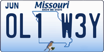 MO license plate OL1W3Y