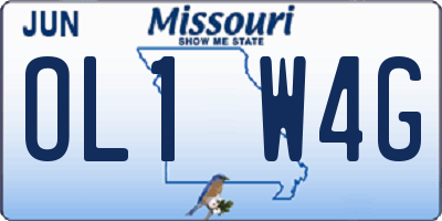 MO license plate OL1W4G