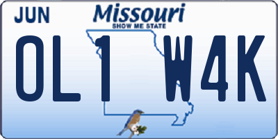 MO license plate OL1W4K