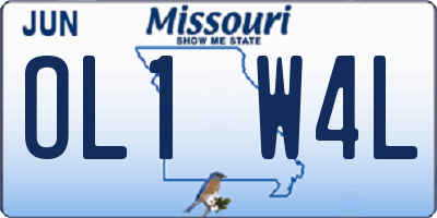 MO license plate OL1W4L