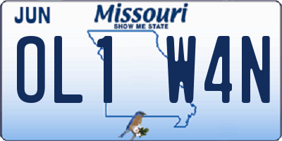 MO license plate OL1W4N