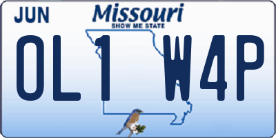 MO license plate OL1W4P