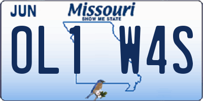 MO license plate OL1W4S