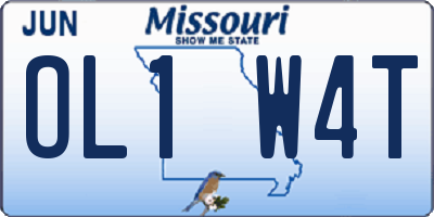 MO license plate OL1W4T