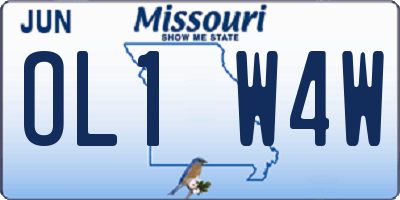 MO license plate OL1W4W