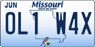 MO license plate OL1W4X