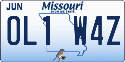 MO license plate OL1W4Z