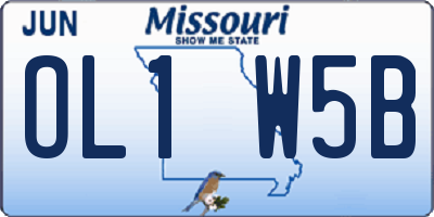 MO license plate OL1W5B