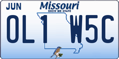 MO license plate OL1W5C