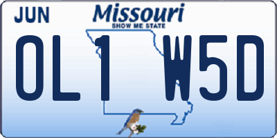 MO license plate OL1W5D