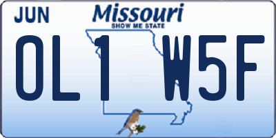 MO license plate OL1W5F