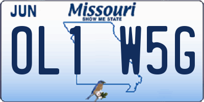 MO license plate OL1W5G
