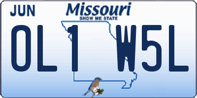 MO license plate OL1W5L