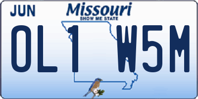 MO license plate OL1W5M