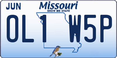 MO license plate OL1W5P
