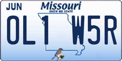 MO license plate OL1W5R