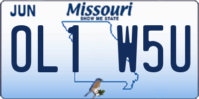 MO license plate OL1W5U