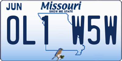 MO license plate OL1W5W