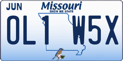 MO license plate OL1W5X