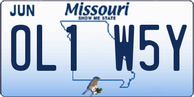 MO license plate OL1W5Y