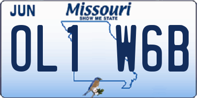 MO license plate OL1W6B