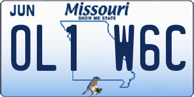 MO license plate OL1W6C
