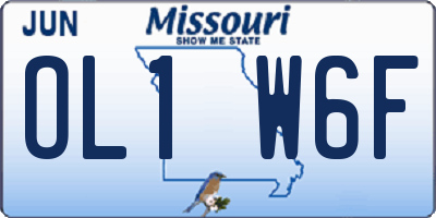 MO license plate OL1W6F