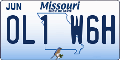 MO license plate OL1W6H