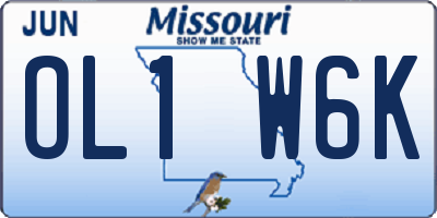 MO license plate OL1W6K