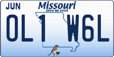 MO license plate OL1W6L