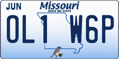 MO license plate OL1W6P