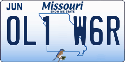 MO license plate OL1W6R