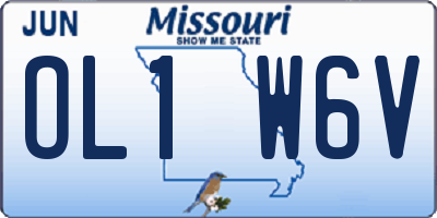 MO license plate OL1W6V