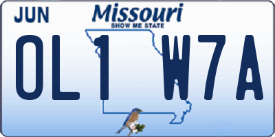 MO license plate OL1W7A