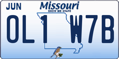 MO license plate OL1W7B