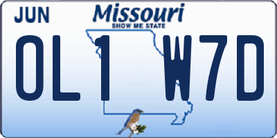 MO license plate OL1W7D
