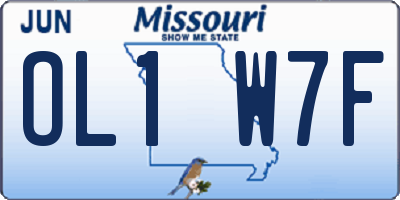 MO license plate OL1W7F
