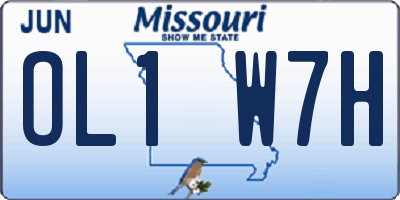 MO license plate OL1W7H